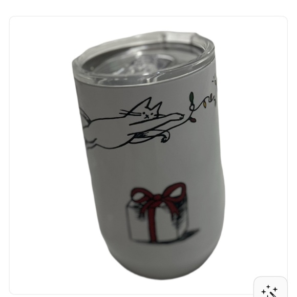 Kate Spade White Tumbler with Christmas Design NWOT - Picture 1 of 7
